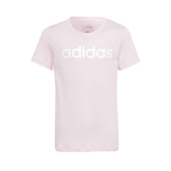 Essentials Linear Logo Cotton Girls Slim Fit T-Shirt - Clear Pink