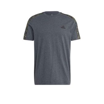 Essentials Single Jersey 3-Stripes Men's T-Shirt - Dark Grey Heather