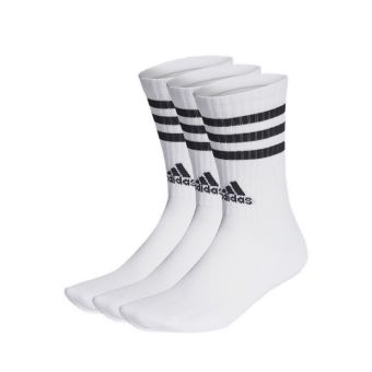 3-Stripes Cushioned Unisex Crew Socks 3 Pairs - White