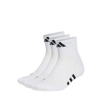 Performance Unisex Cushioned Mid-Cut Socks 3 Pairs - White