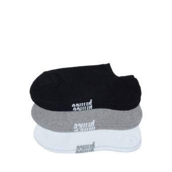 Unisex Low Cut Socks 3 Pairs - Plain White/Grey/Black