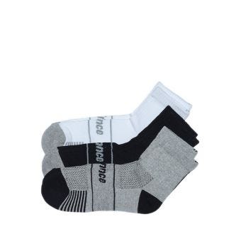 Unisex Quarter Socks 3 Pairs - White/Grey/Black