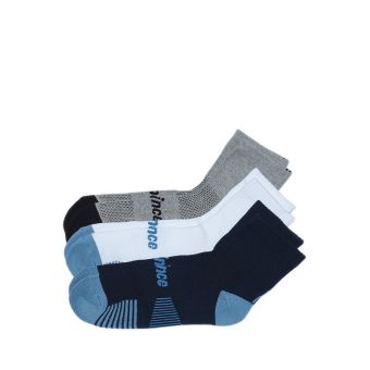 Unisex Quarter Socks 3 Pairs - White/Navy/Grey