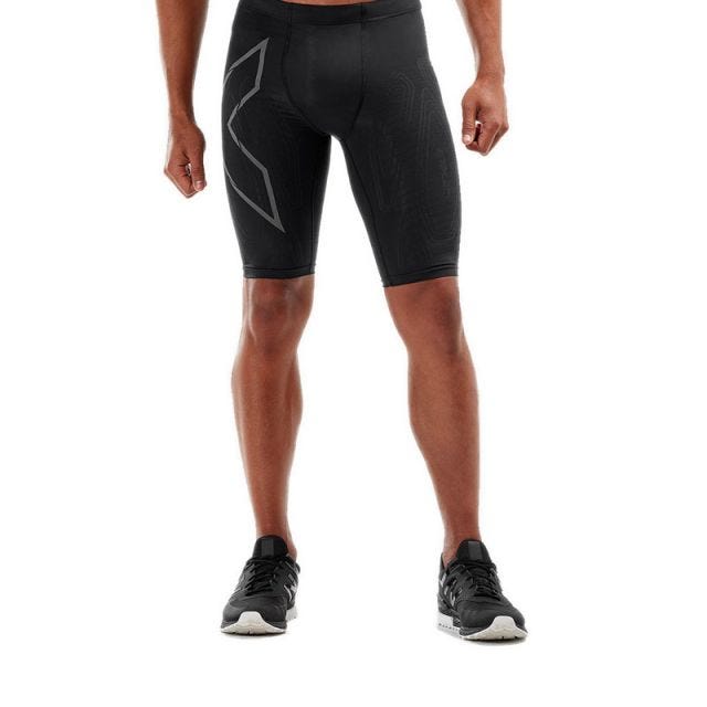 Men's Light Speed Run Compression Shorts - Black/Black Reflective